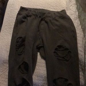 Nsf army green size S distressed sweats.